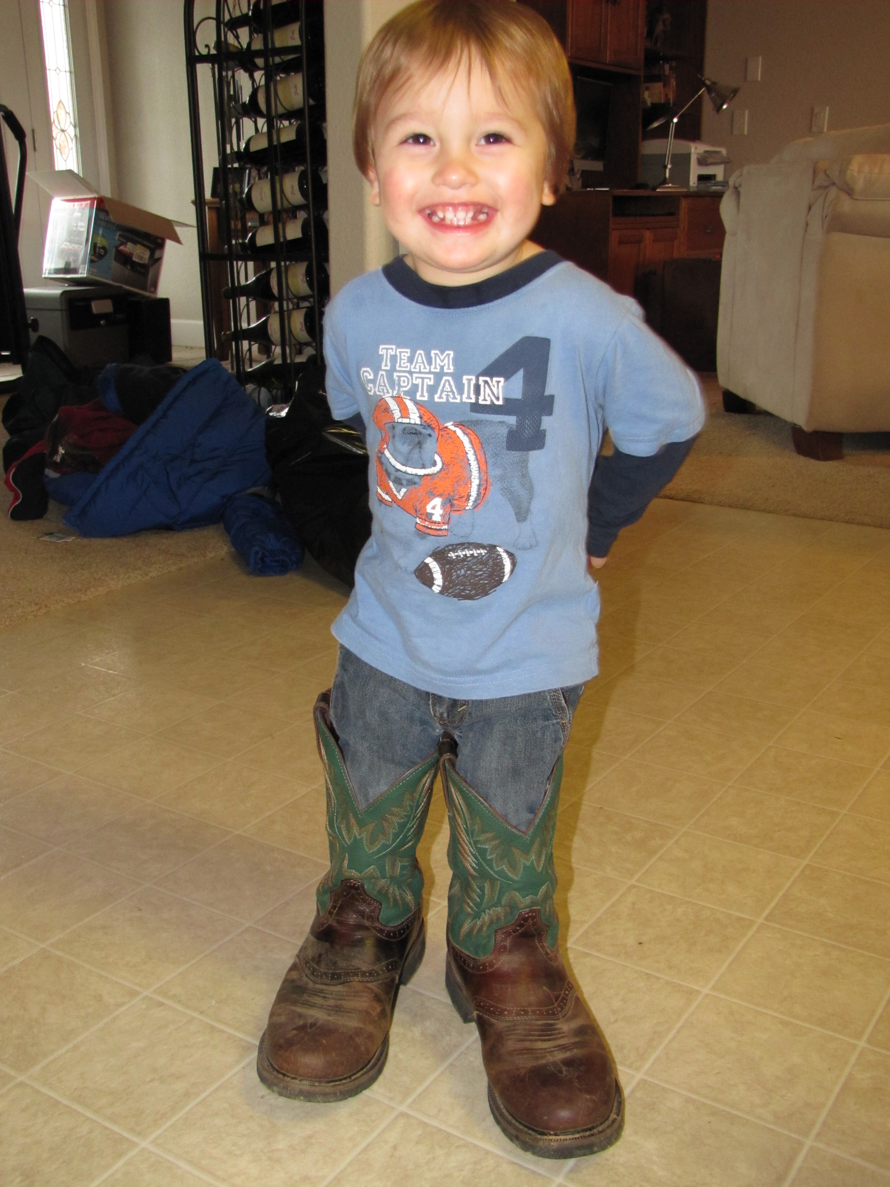 Picture of Grandson wearing boots