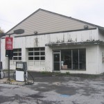 photograph of abandoned gas station