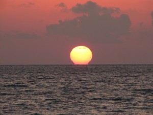 sunset over gulf at anna maria island florida