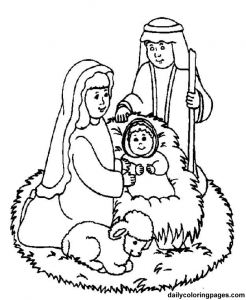 nativity scene line drawing
